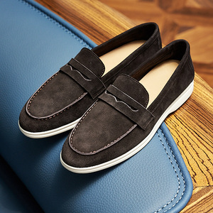 <span class=keywords><strong>Mocasines</strong></span> Casuales de Estilo Británico para Hombre, de Piel de Oveja, Ligeros, Resistentes, Transpirables, con Entresuela de EVA, Zapatos Sin Cordones - Product Image 3