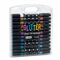 12/24 pièces - 24/48 couleurs, marqueurs d'art à double pointe, ensemble de peinture et de bricolage en plastique avec paillettes