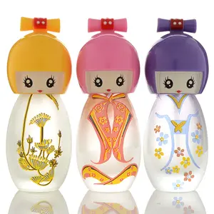 Cute Doll Shape Girl Custom Refillable 20ml Empty Glass Spray Perfume Glass Bottle