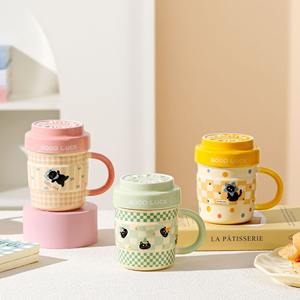 Taza de Cerámica de 420 ml con Diseño de Dibujos Animados Sublimados, con Tapa, para Bebidas Calientes y Frías - Product Image 2