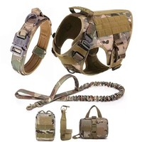 Sangle de poitrine tactique multifonctionnelle réglable et durable en nylon et polyester pour chiens - Tailles moyennes/grandes/extra grandes