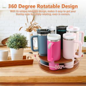 Organizador de Botellas de Agua para Vasos Stanley de 40 oz, Organizador Giratorio de Madera Maciza para Vasos, Perfecto para Armarios de Cocina - Product Image 6