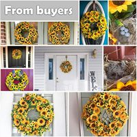 Tenture de porte faite à la main tenture murale guirlande de décoration de tournesol de Noël