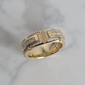 Unisex 925 Sterling Silver Gold Plated VVS1 Moissanite Diamond Hip Hop Engagement Wedding Band <b>Ring</b> - Product Image 1
