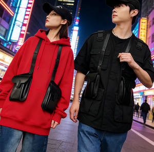 Nuova Borsa a Tracolla Multifunzionale Retrò in PU 2026, Borsa da <span class=keywords><strong>Uomo</strong></span> in Pelle Impermeabile Portatile con <span class=keywords><strong>Portafoglio</strong></span> e <span class=keywords><strong>Cintura</strong></span> - Product Image 3