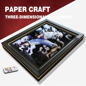 3D Gelaagde Papierkunst Schaduwdoos 24x19 cm - Eén Stuk Themer LED Licht Frame Dynamisch Display Frame Geschikt voor Huisdecoratie - Product Image 2