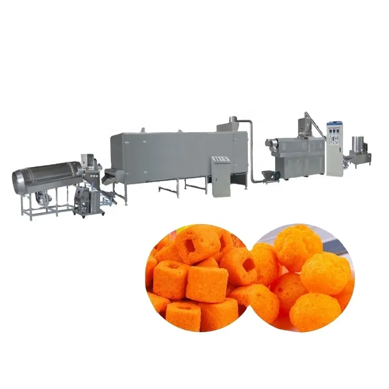 Extruded Cheese Ball Making Equipment Corn Puff Snack Machine