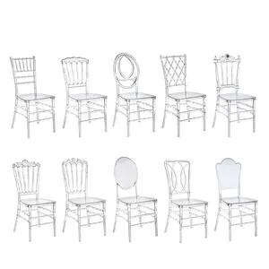 Chaises d'hôtel de luxe légères, chaises d'hôtel de mariage transparentes en acrylique Kursi créatives en cristal pour événement