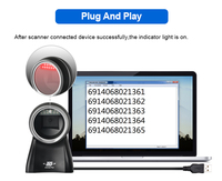DP8501M Escáner de código de barras de escritorio de detección automática omnidireccional 2D de alta velocidad para supermercado y biblioteca en stock