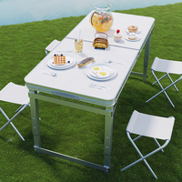 Table pliante portable en alliage d'aluminium, table de camping pliante, mobilier d'extérieur, hauteur réglable, table de pique-nique