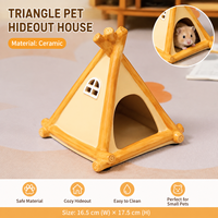 Rumah Keramik Bentuk Tenda untuk Hamster, Tempat Berlindung Hewan Kecil untuk Hamster Syiria, Gerbil, dan Tikus