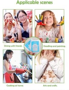 Tradeport 100 Delantales Desechables de Plástico PE Impermeables para Niños, 21.65x25.59 Pulgadas, Bolsas Retráctiles, Delantales para Pintar y Cocinar - Product Image 3