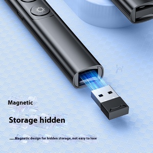 Stylo tourneur de page multimédia S5, rechargeable, affichage numérique, matériau ABS, puissance 1mW, pointeur laser sans fil pour les professionnels, les enseignants, les présentations PPT - Product Image 4