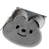 Tapis de douche exfoliant antidérapant en forme de lapin pour massage des pieds, 3 couleurs, gadget de lavage des pieds