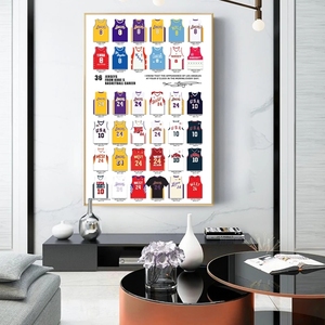 Quadro su Tela con 36 Maglie da Basket <span class=keywords><strong>di</strong></span> Kobe, Dipinto Astratto Graffiti Street Art - Product Image 3