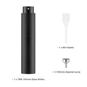 Empty Skincare Cosmetic Packaging 10ml <b>Small</b> Clear Transparent Twist Rotating Aluminum Travel Glass Perfume <b>Bottle</b> Pump Sprayer - Product Image 4