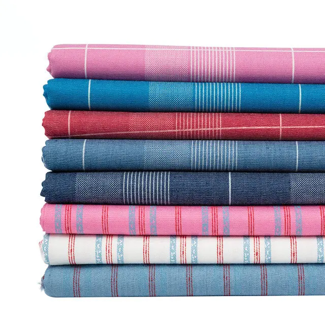 Hot sale various color stripe 100% cotton thin denim jeans fabric