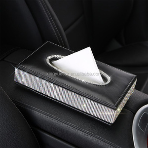 Pare-soleil <span class=keywords><strong>en</strong></span> <span class=keywords><strong>cuir</strong></span> pour <span class=keywords><strong>voiture</strong></span>, brillant, cristal, diamant scintillant, protection solaire, boîte de mouchoirs, <span class=keywords><strong>porte</strong></span>-serviettes - Product Image 2