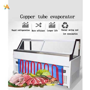 Vitrine de comptoir de service de stockage de refroidisseur de nourriture pour l'affichage de supermarché verre d'arc ouvert à <span class=keywords><strong>gauche</strong></span> et à droite - Product Image 3