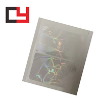 Feuilles de laminage holographiques froides avec impression UV, superpositions holographiques adhésives, pochettes holographiques transférées à chaud
