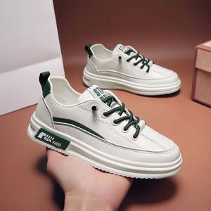 Zapatillas Deportivas para Niños con Cordones, Zapatos para Niños Pequeños, de Piel Sintética, Color Blanco, Entresuela de Cuero Genuino, Suela de Goma, Casuales, Venta al Por Mayor, Dropshipping - Product Image 4