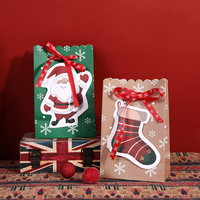 Boîtes cadeaux de Noël 3D, sacs en papier de Noël, sacs cadeaux de haute qualité pour les cadeaux de vacances, friandises, bonbons, biscuits, petits cadeaux