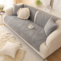 Benyi tapis Sofacover conception exquise motif de feuille confortable en peluche antidérapant matelassé canapé coussin velours maison coin canapé couvre