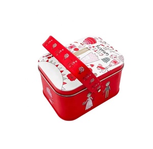 Scatola di immagazzinaggio personalizzabile OEM scatola regalo scatola di latta portatile con decorazione di biscotti al cioccolato con caramelle di natale - Product Image 1