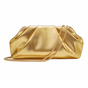 Women Classic Pleated Cloud Wedding Evening Bag Versatile Square Crossbody <b>Clutch</b> Purse with Chain for Party Work - Product Image 4
