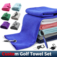 Toalla de golf de microfibra tejida personalizada de secado rápido con monograma inicial E, kit de herramientas retráctiles para limpieza de ranuras de palos de golf, personalizada