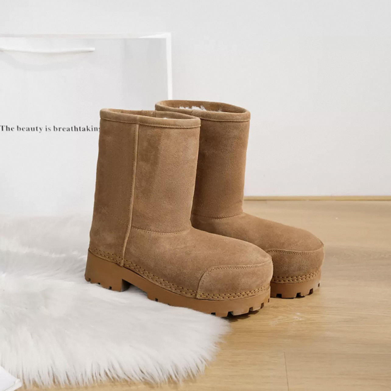 Z1230BT01 khaki Mid boots