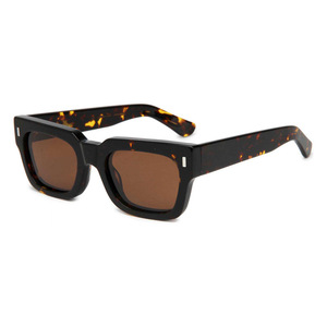 Lunettes de soleil rectangulaires unisexes, monture noire, verres bleus, protection UV400, pour adultes - Product Image 6