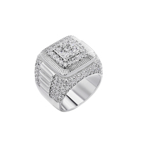 Bagues pour hommes en argent sterling 925 avec zircon blanc, style punk, pour mariage, vente en gros de bijoux