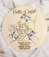 Support en bois pour bracelets de nouveau-né, décoration de chambre de bébé avec nom, annonce de naissance, cadeau souvenir de l'hôpital