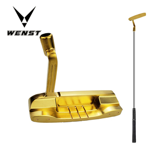 Putter <span class=keywords><strong>de</strong></span> <span class=keywords><strong>golf</strong></span> <span class=keywords><strong>de</strong></span> haute qualité pour droitier en acier inoxydable 431, fraisé CNC, placage PVD, manche en graphite, personnalisable, marque OEM - Product Image 1
