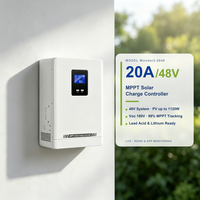 Contrôleur de charge solaire MPPT 20A 48V, régulateur d'énergie solaire PV 180V pour batterie au plomb-acide et au lithium