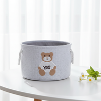 Panier de rangement en toile pour enfants, design moderne d'animaux de dessin animé, pliable, avec poignée, écologique, gain de place, grande capacité