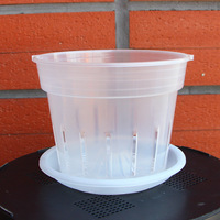 Pot de plantation d'orchidées transparent en plastique de taille multiple de 18.3cm avec trous sur le côté et le fond