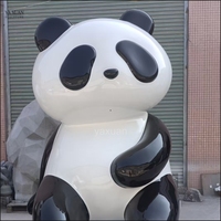 Modelo de Panda Gigante, Escultura de Resina de Fibra de Vidrio, Resistente a la Intemperie, para Exteriores, Parques Temáticos, Jardines de Infancia, Color y Tamaño Personalizables