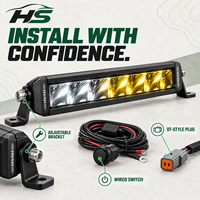 Barre lumineuse LED HSSH améliorée de 30 pouces 150W à une rangée avec rétroéclairage RGB, faisceau de conduite tout-terrain pour camion 4x4