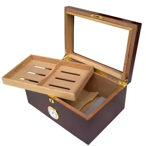 Nhà máy trực tiếp cung cấp tự nhiên máy tính để bàn gỗ cigar humidor box