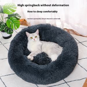 Weiches Luxus-Plüsch-Haustier kissen Rundes Katzen hunde bett Donut Cuddler-Kissen Dickes volles Katzen bett - Product Image 2