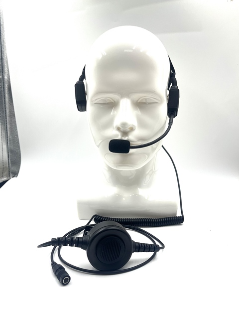 ODM Wired Bone Conduction Earphones PTT Headphones Over Head Communication Headset with Foldable Mic IPX-4 Waterproof 60cm Cord