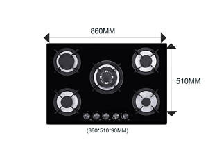 内置燃气灶具五个燃烧器低价家用电池操作易清洁易操作 - Product Image 4