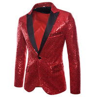 Vestes de Costume Formelles pour Hommes sur Mesure Pailletées, Blousons de Danse Brillants à Boutons pour Soirées et Mariages, Blazer Homme Tenue de Cérémonie