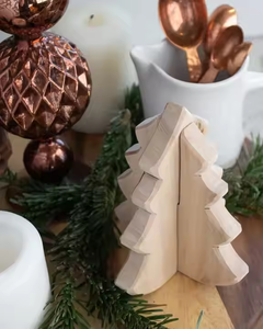 Bloc de bois 3D personnalisable fait à la main arbre de noël tenture murale 3D écologique pour décor de ferme ornement de maison de vacances - Product Image 6