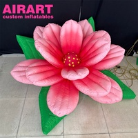 Fleur rose gonflable en tissu Oxford, décoration florale gonflable personnalisable de grande taille pour mariage, festival, exposition en centre commercial