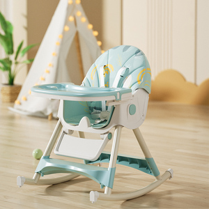 Silla de Comer Portátil para Bebés con Ruedas, Silla Alta Plegable de Plástico para Alimentar a Bebés y Niños en Casa, Columpio Balancín para Jugar - Product Image 2