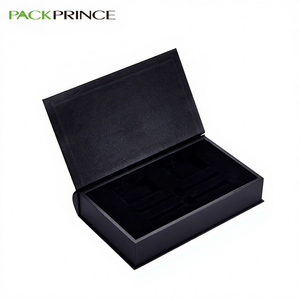 Caja de cartón negro biodegradable de lujo certificada FSC/ISO/BSCI con cierre magnético e inserto de espuma EVA con diseño de logotipo. - Product Image 1