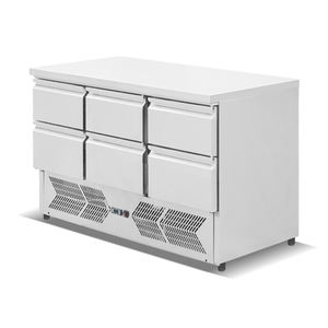 Réfrigérateur industriel <span class=keywords><strong>professionnel</strong></span> à pizza Table de préparation de sandwichs réfrigérée 3 portes <span class=keywords><strong>comptoir</strong></span> de <span class=keywords><strong>bar</strong></span> à salade de pizza en marbre - Product Image 6